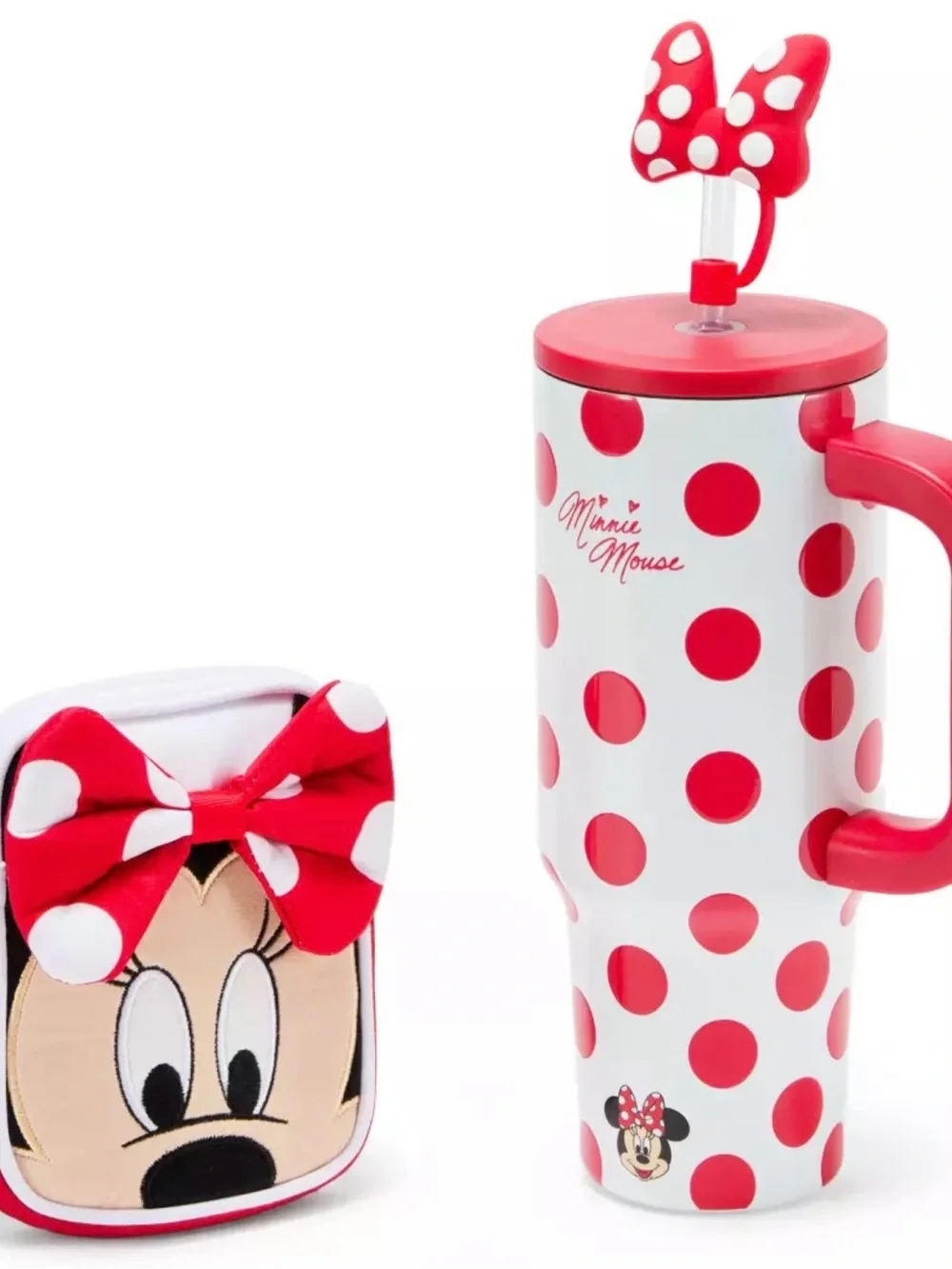 New 2026 Minnie Mouse 30oz Stainless Steel Travel Tumbler & Straw & Zip Case